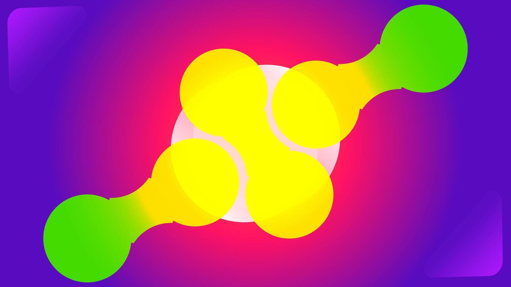 Abstract red blue background green yellow objects vector