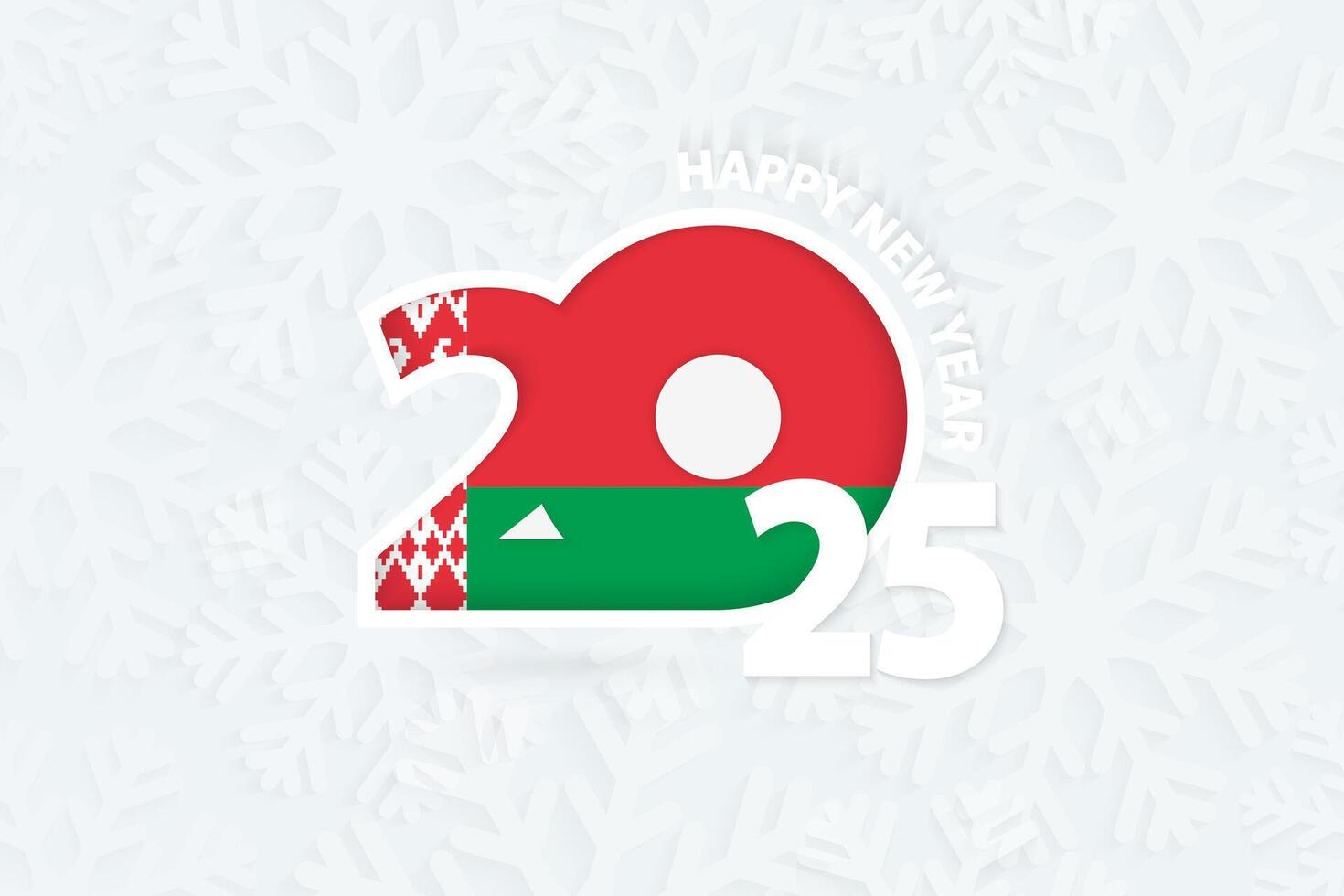 New Year 2025 for Belarus on snowflake background. 53091163 Vector Art at Vecteezy