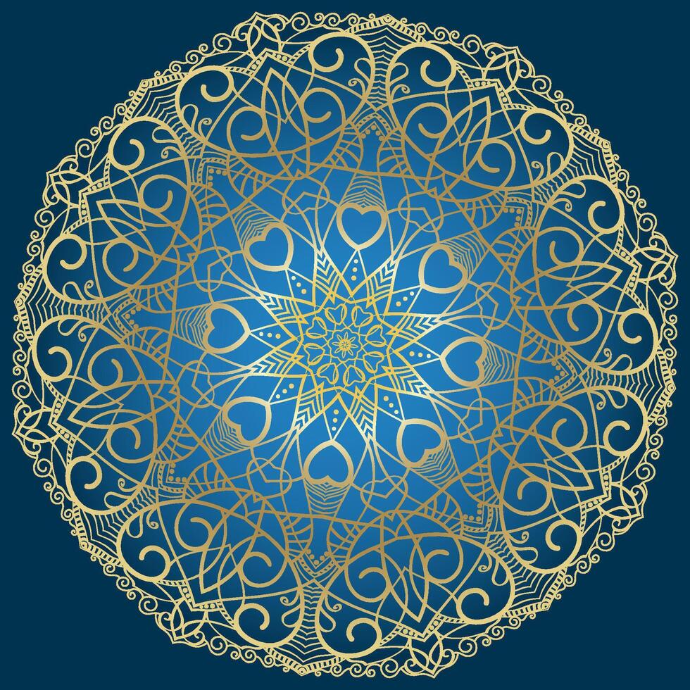 circular floral mandala pattern for Henna, Mehndi vector