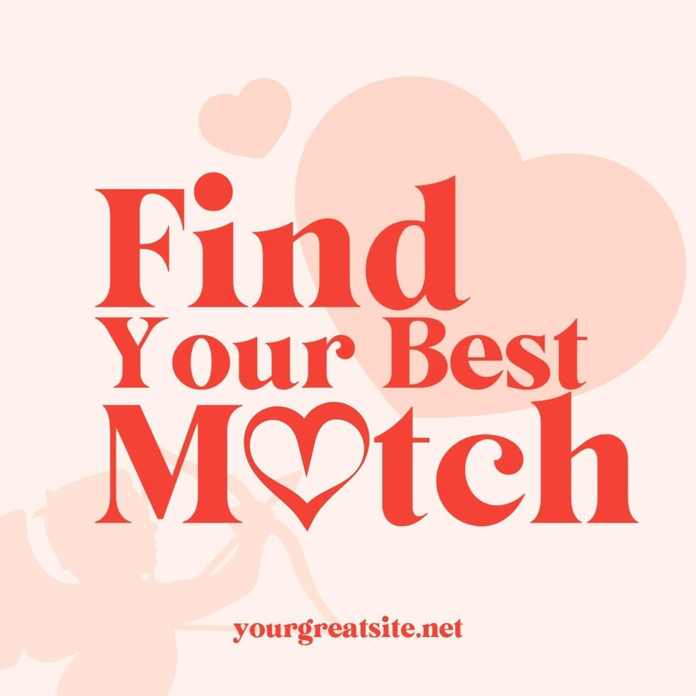 Valentine Pink Feminine Matchmaker Name card Design template