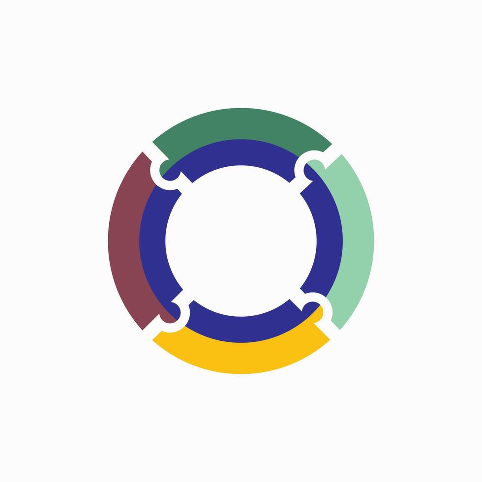 Unique and dynamic circular puzzle concept logo vector
