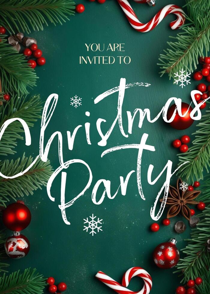 Christmas Party Invitation Card template
