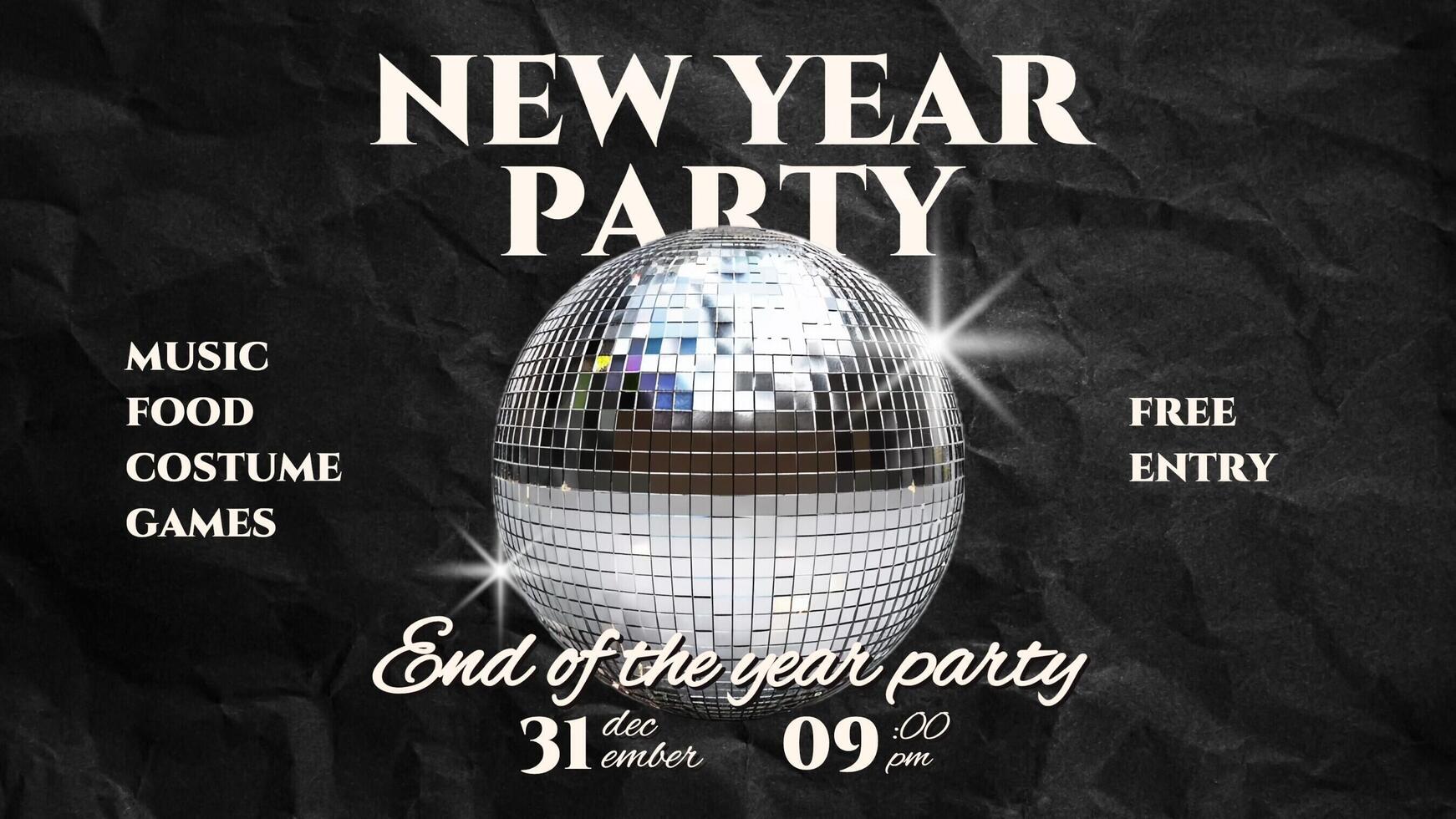 new year party invitation for social media post template