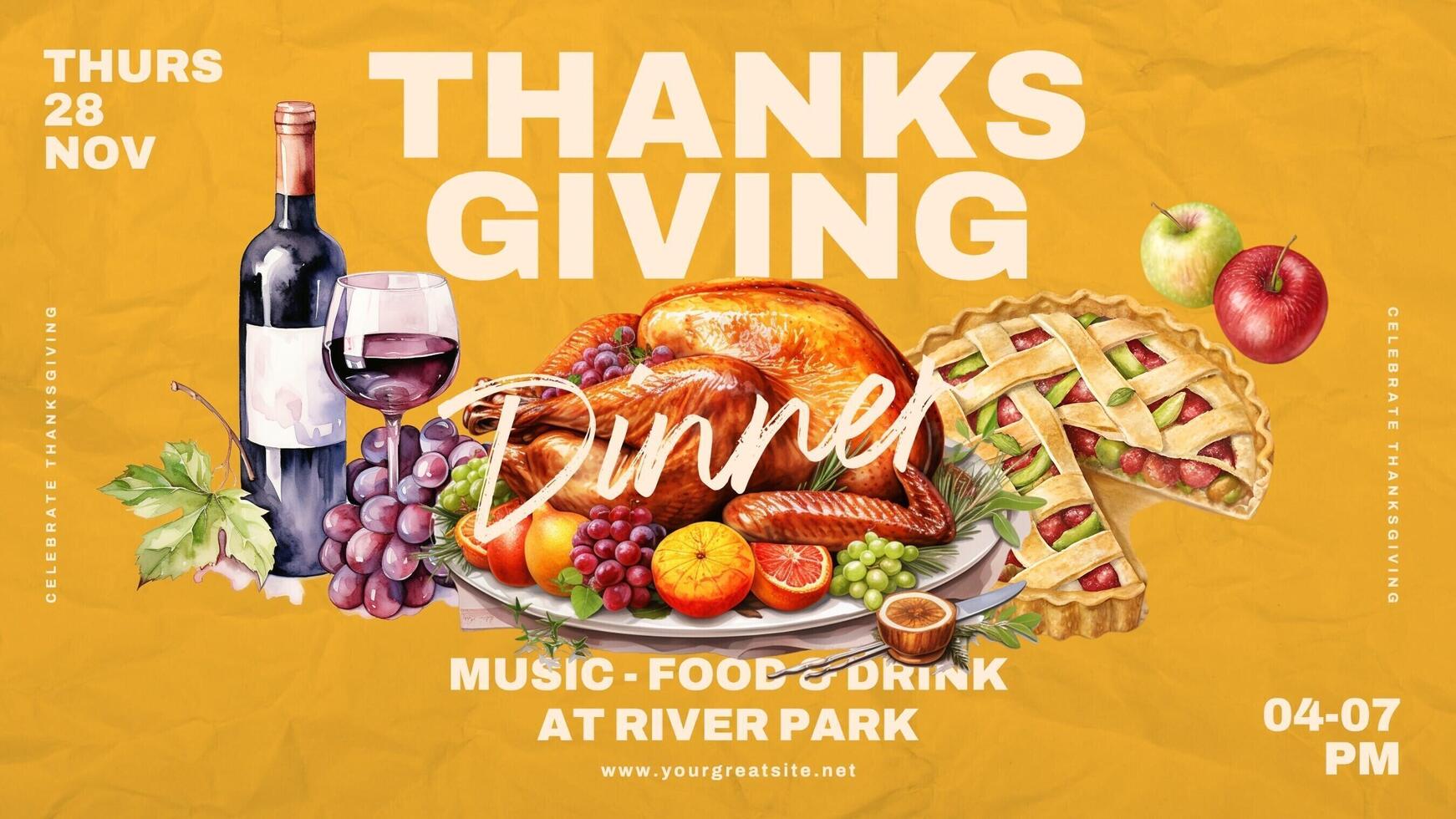 thanksgiving invitation for twitter post template