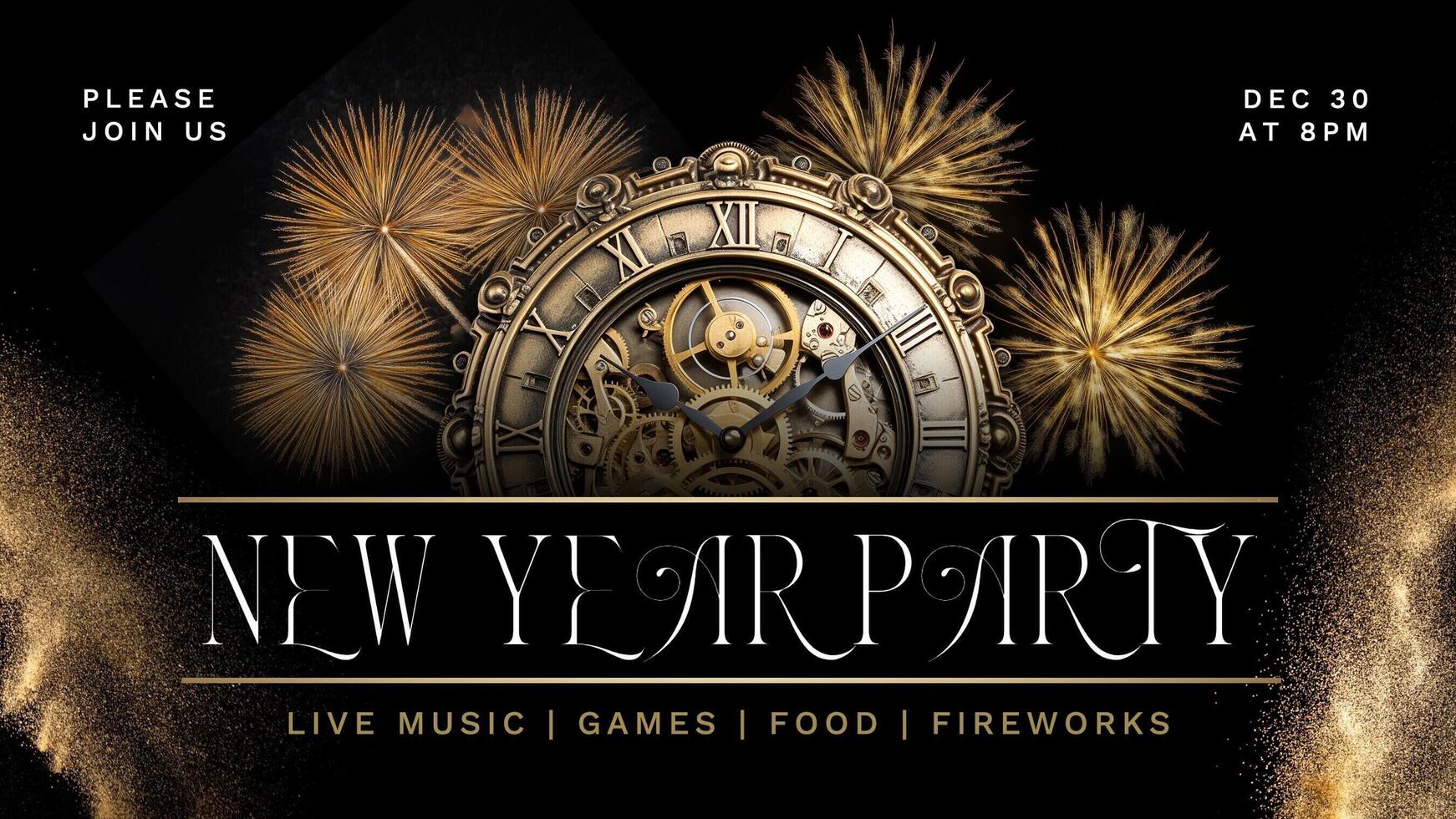 New Year Party Invitation Twitter Post Template