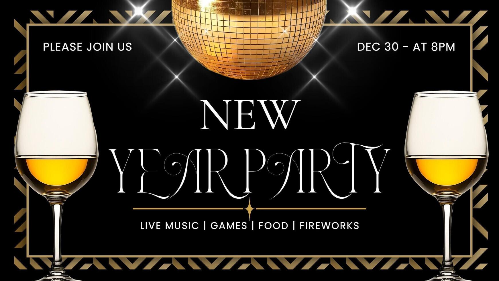 New Year Event Invitation Party for Twitter Post template