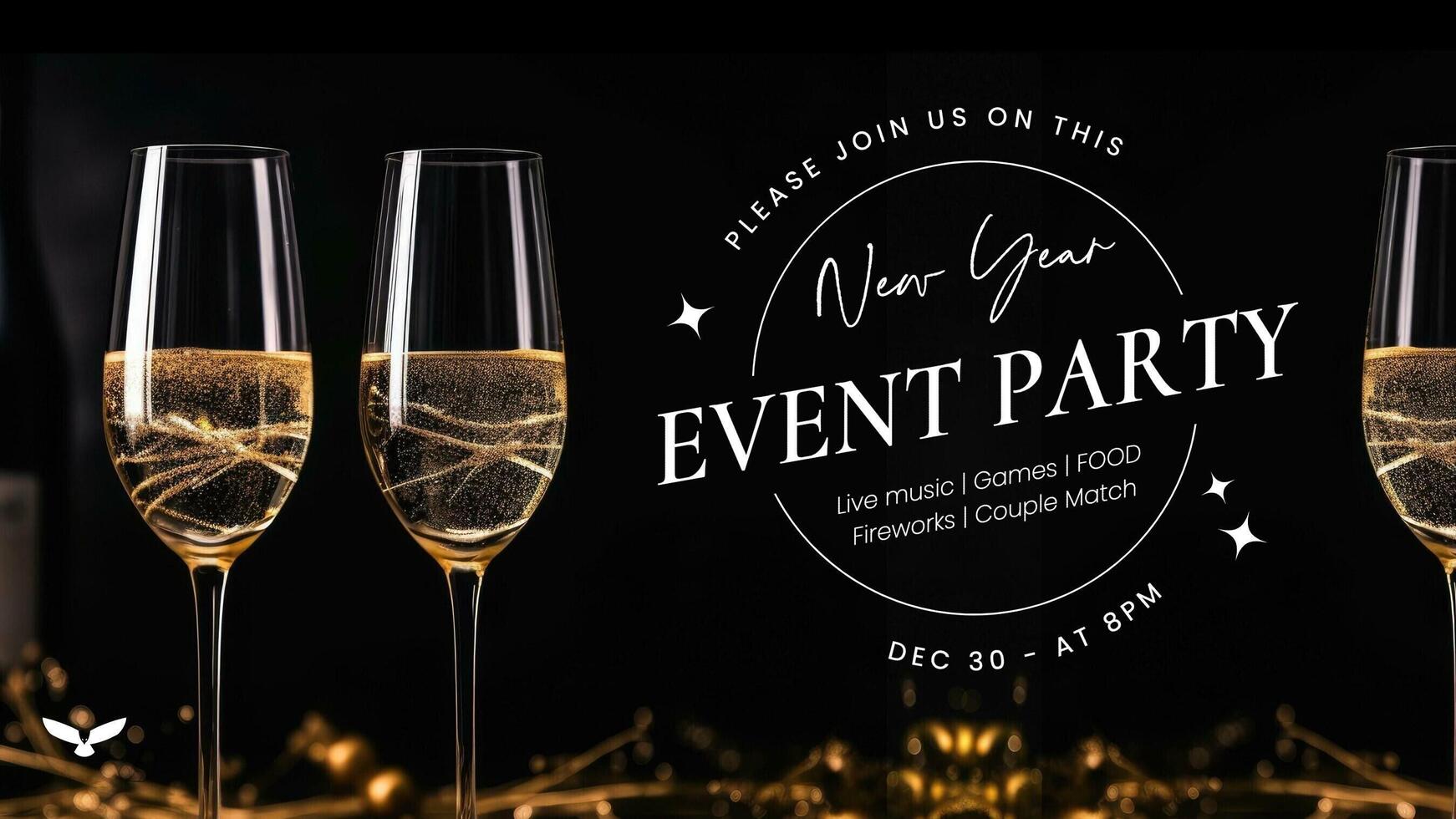 New Year Event Invitation Party Twitter Post template