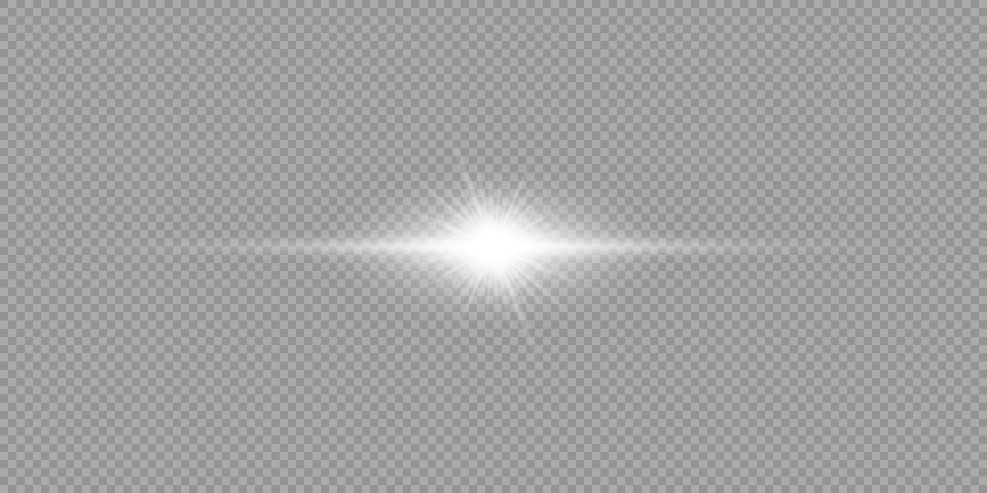 White horizontal light effect of lens flares vector