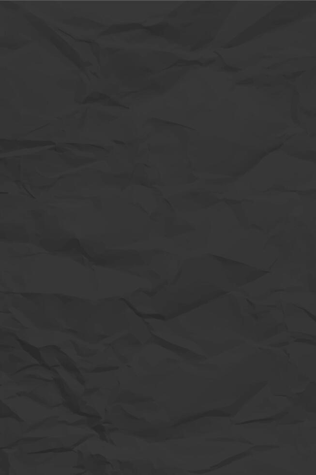 Black clean crumpled paper vector