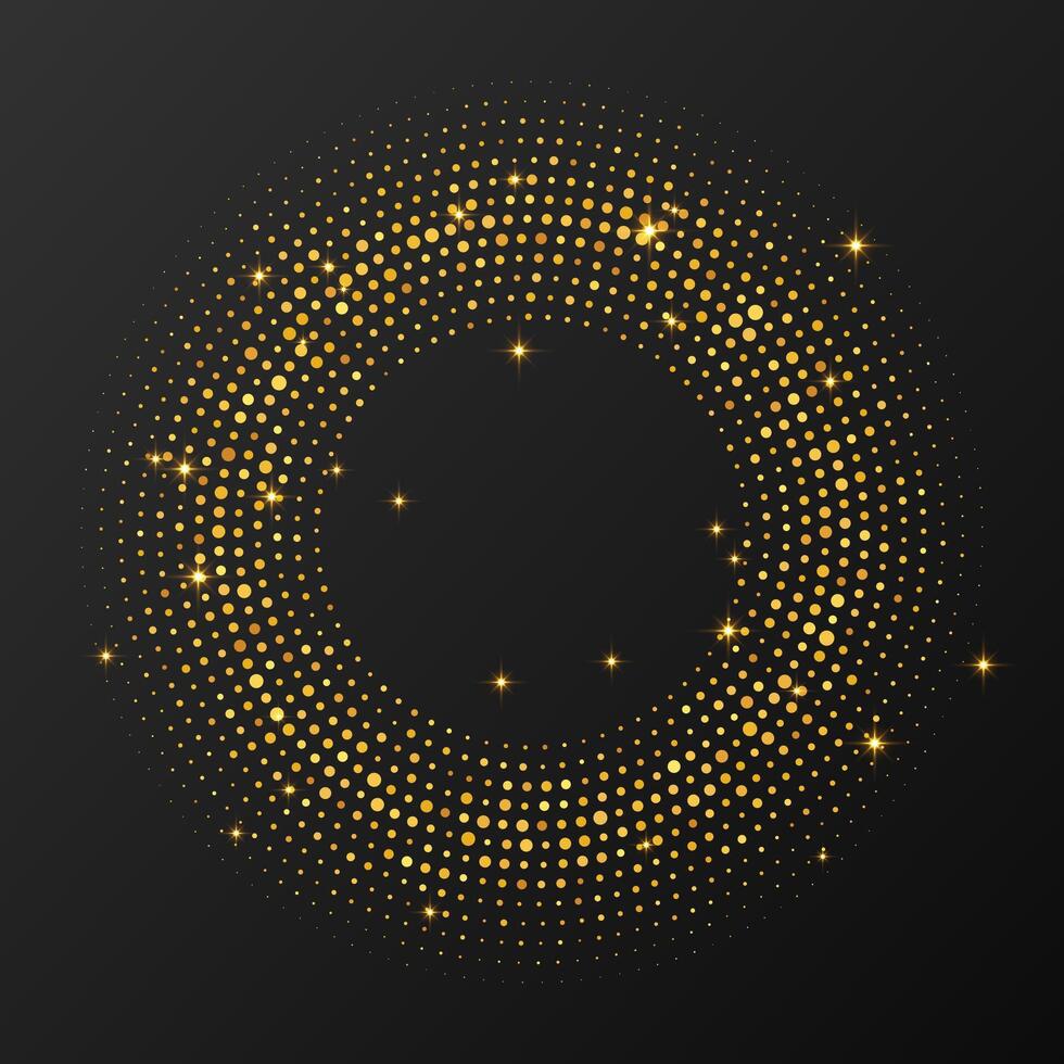 Abstract gold glowing halftone dotted background vector