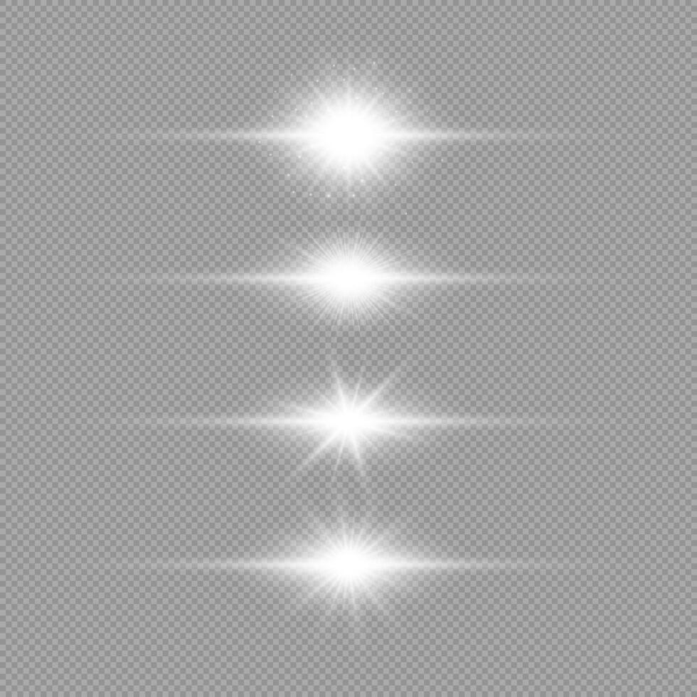 White horizontal light effect of lens flares vector