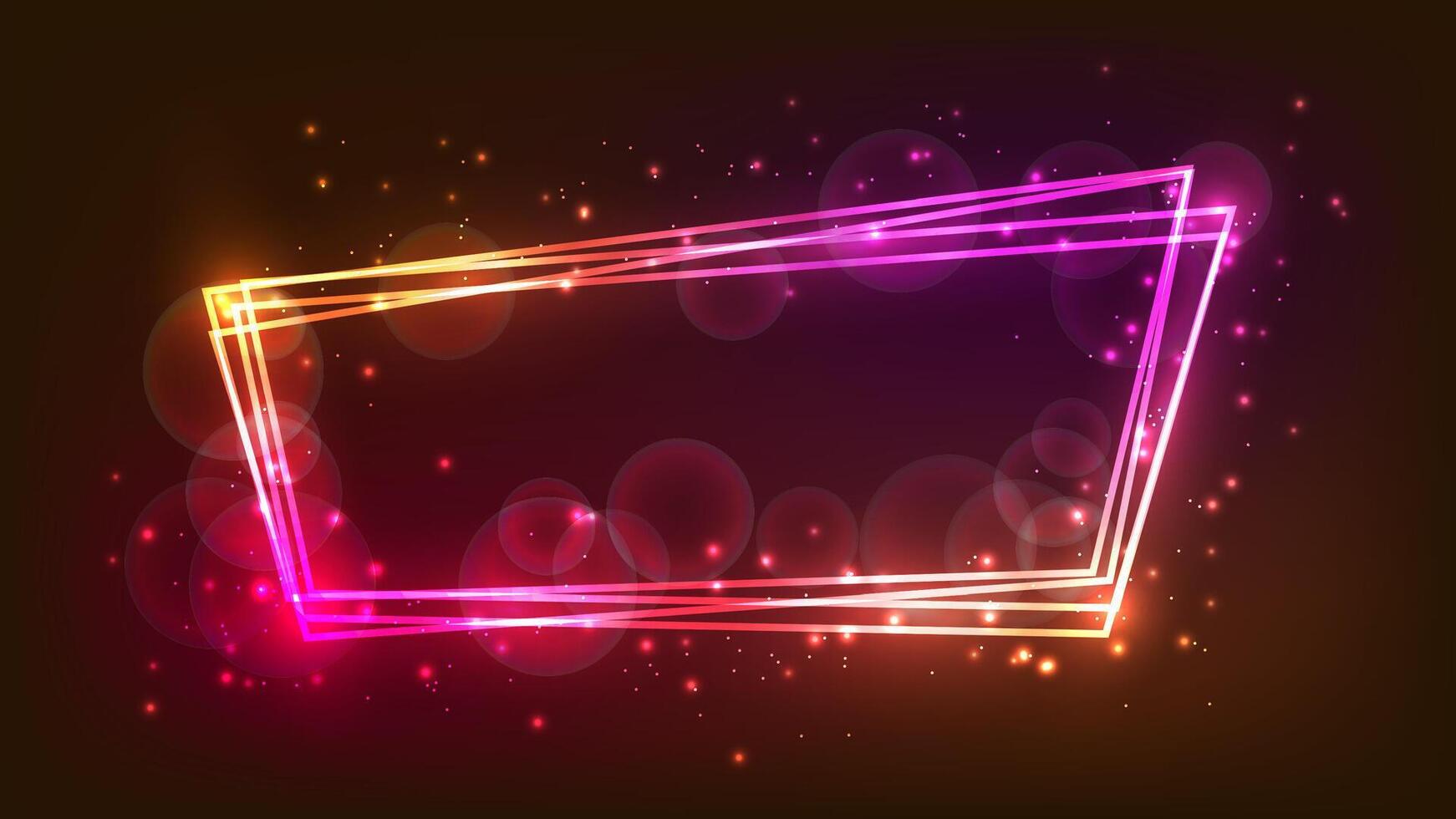 Neon frame with shining effects and sparkles vector
