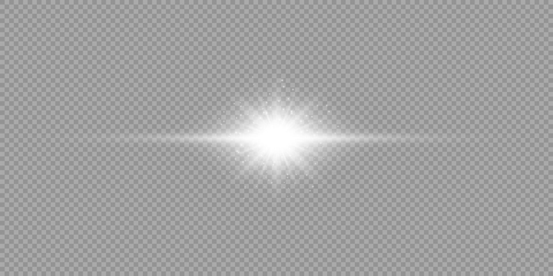 White horizontal light effect of lens flares vector