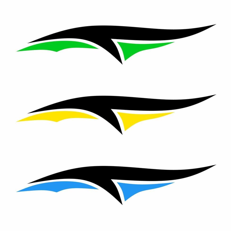 Illustration graphic set of abstract design decal stickers for cars vector