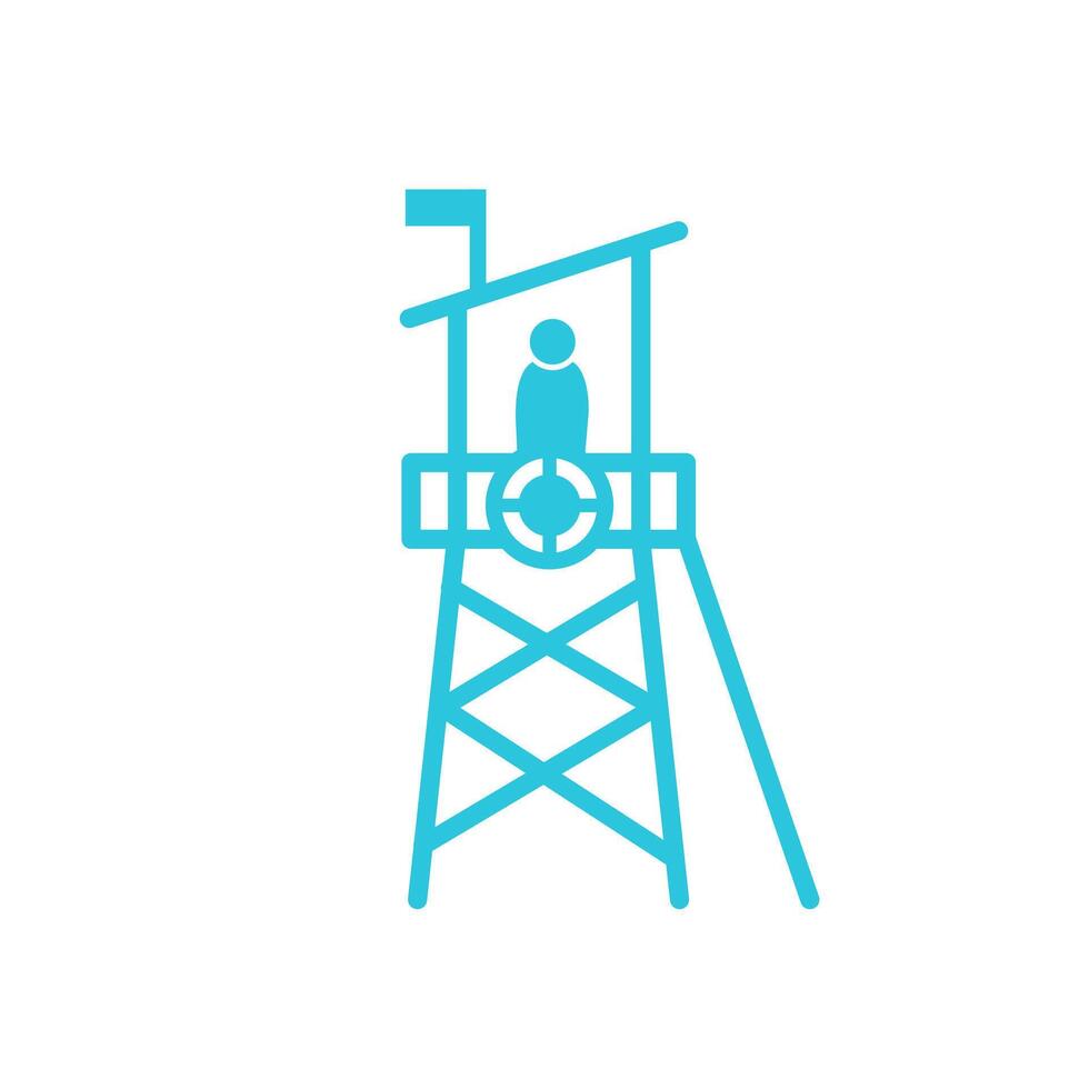 Beach Lifeguard tower icon. Isolated on white background. From blue icon set. vector