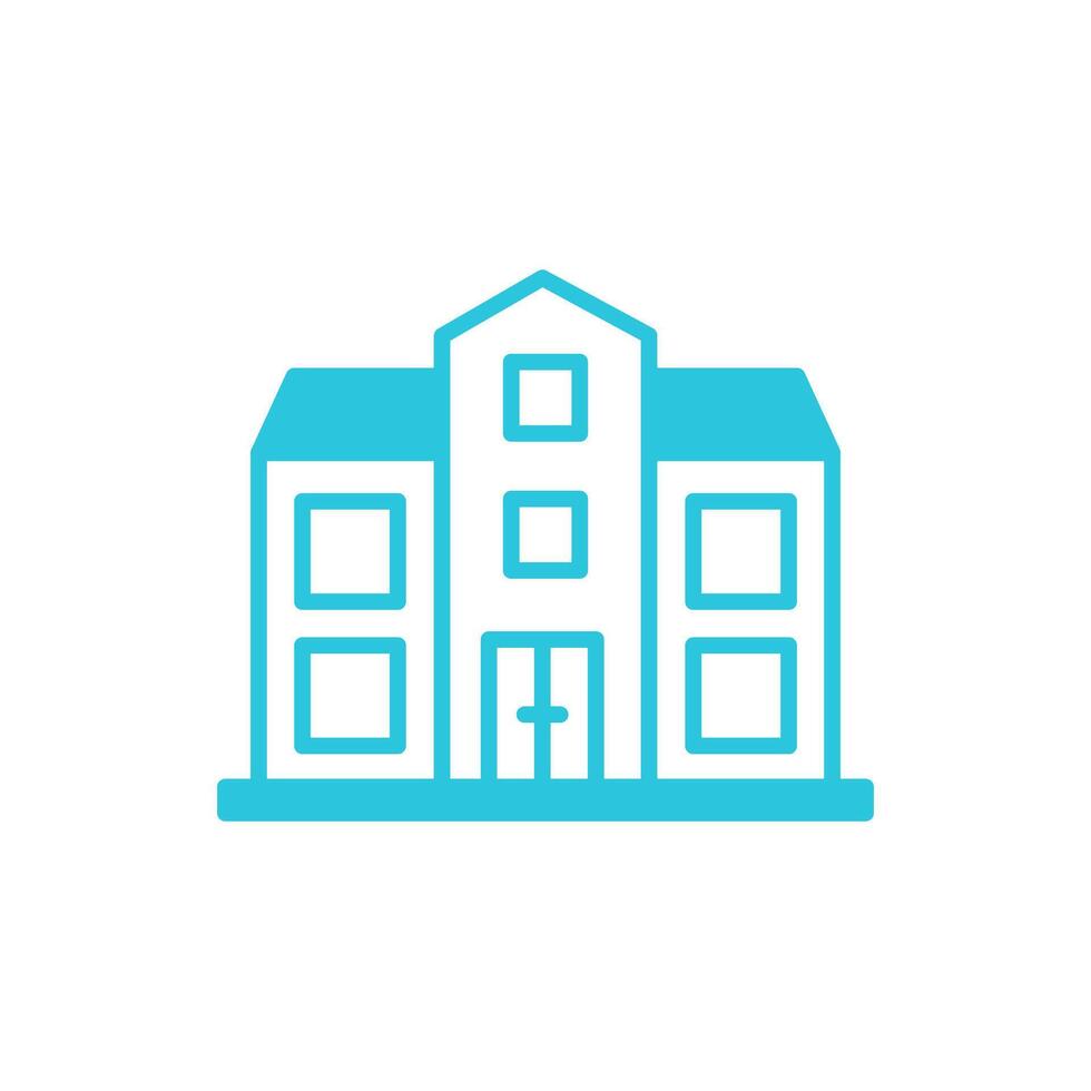 Building, School icon. Isolated on white background. From blue icon set. vector
