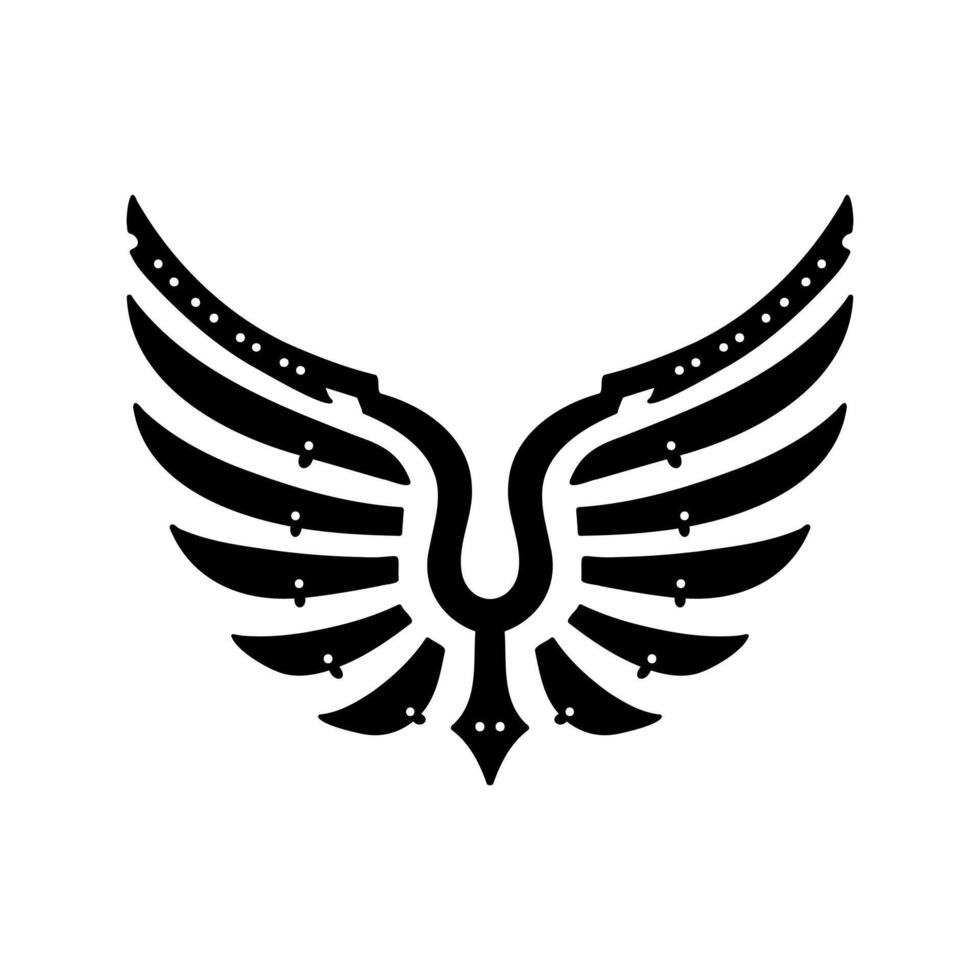 Design wing with a unique style in a minimalist artistic format vector