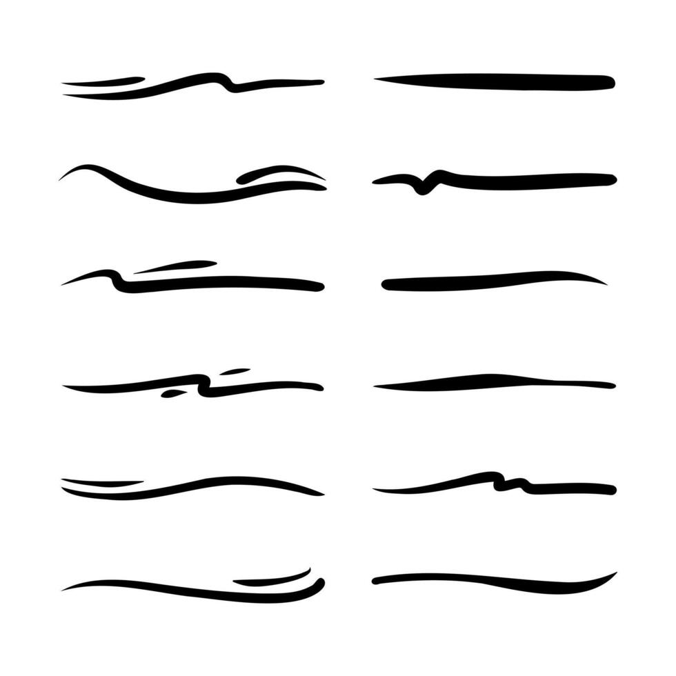 Swooshes and flourish brush stroke collection. vector