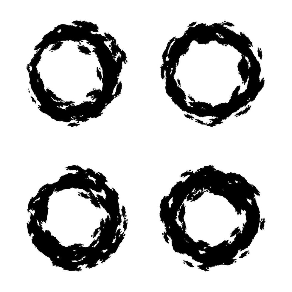 Black Distress Brushes. Grunge Texture. Splash Banner. vector