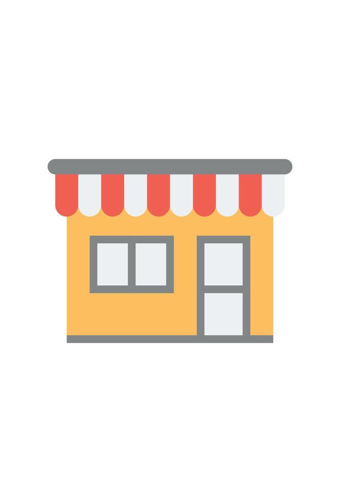 A small store with a red awning vector