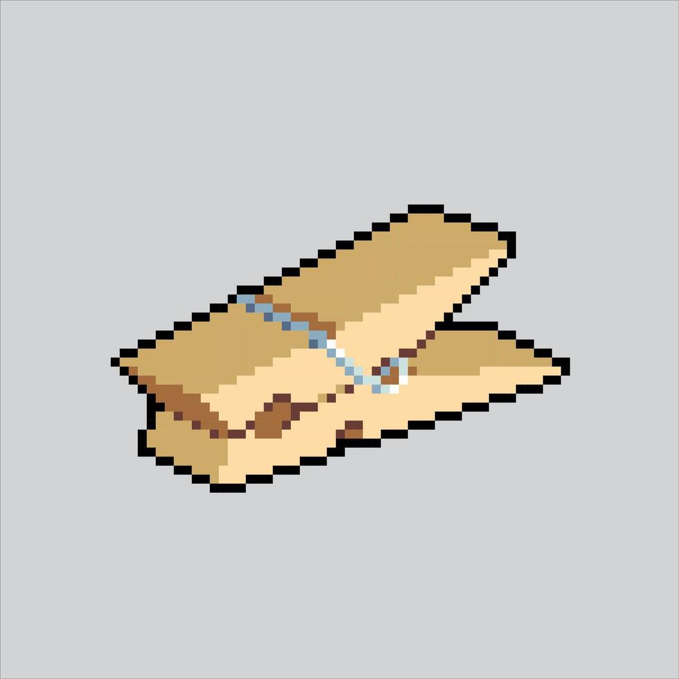Clothes Pin. Pixelated Laundry Pin. Clothes Pin Laundry pixelated for the pixel art game and icon for website and game. old school retro. vector