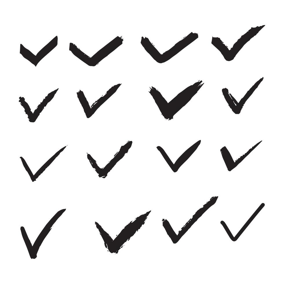 Set of checklist symbol hand drawn isolated on white background vector