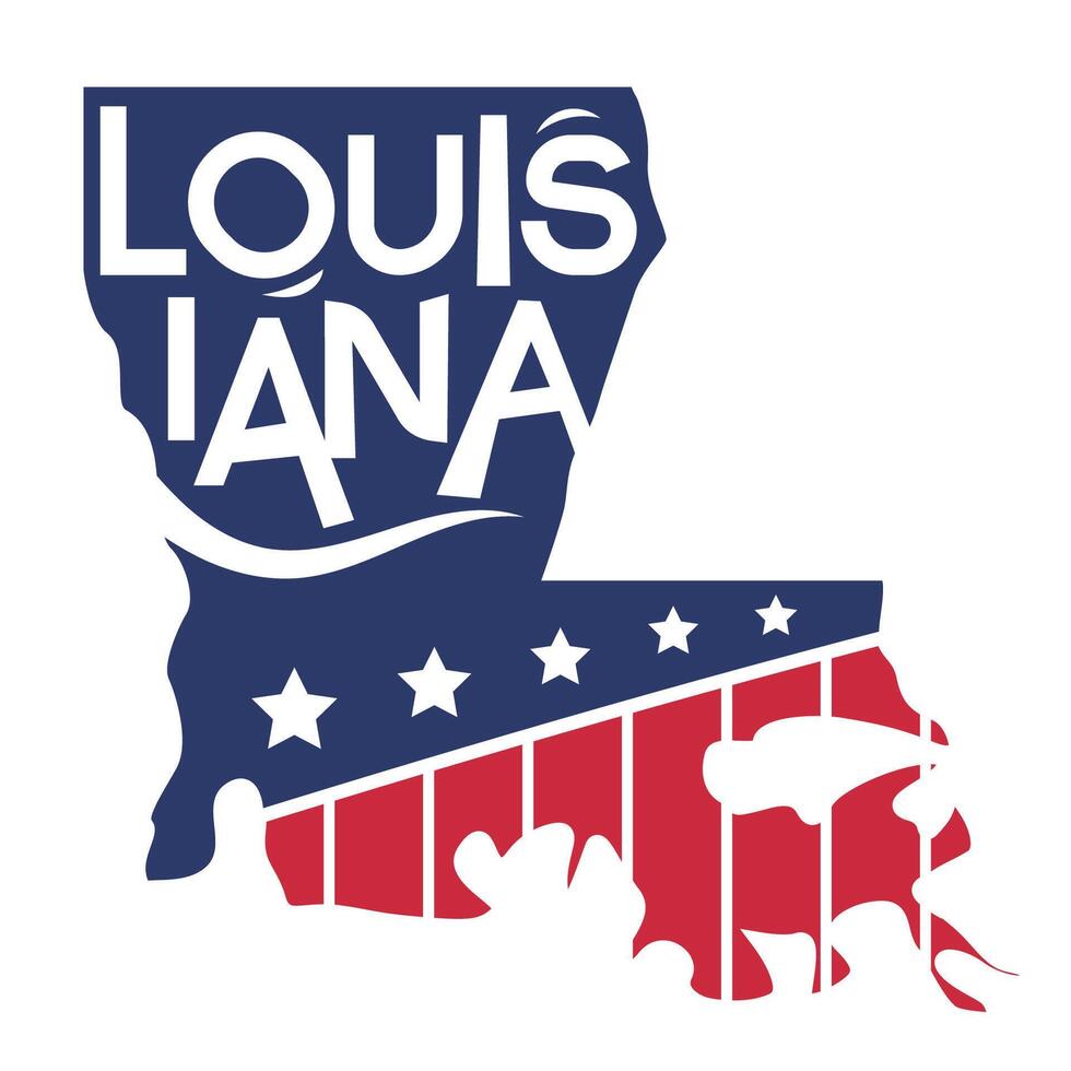 United States of America Map USA Louisiana State with Cutting Paper and Graffiti Style vector