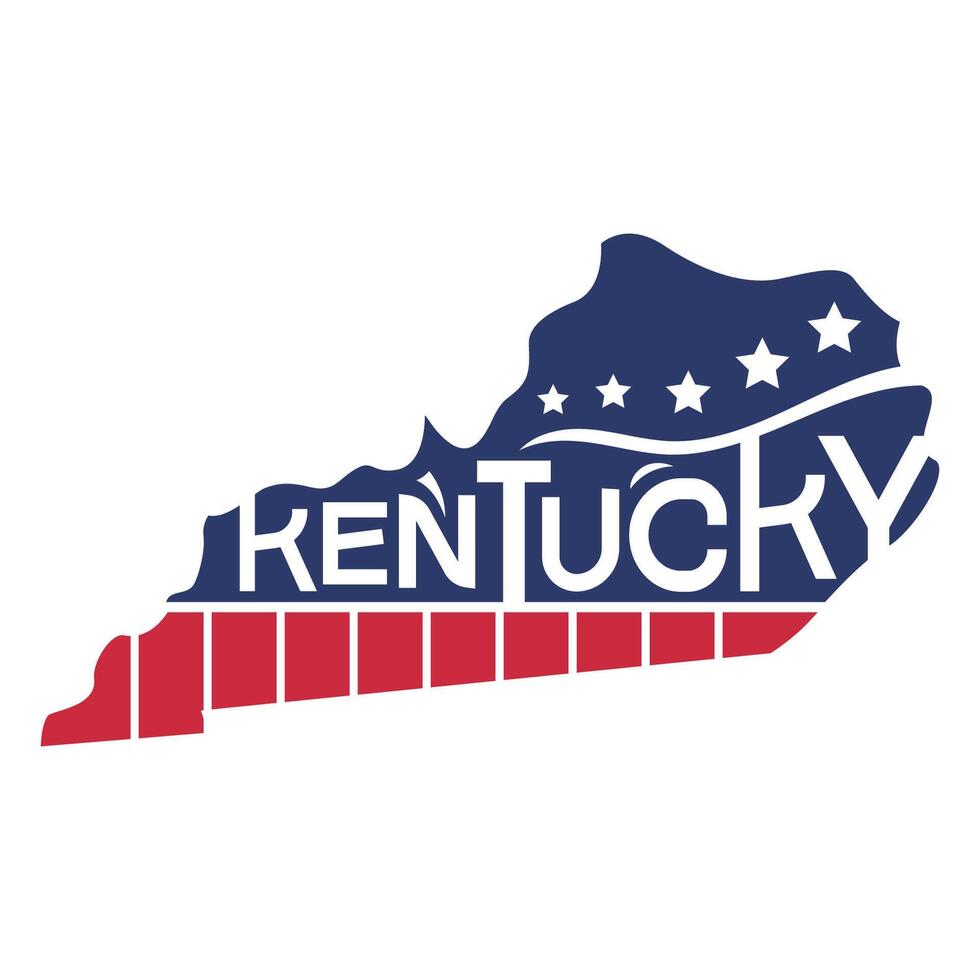 United States of America Map USA Kentucky State with Cutting Paper and Graffiti Style vector