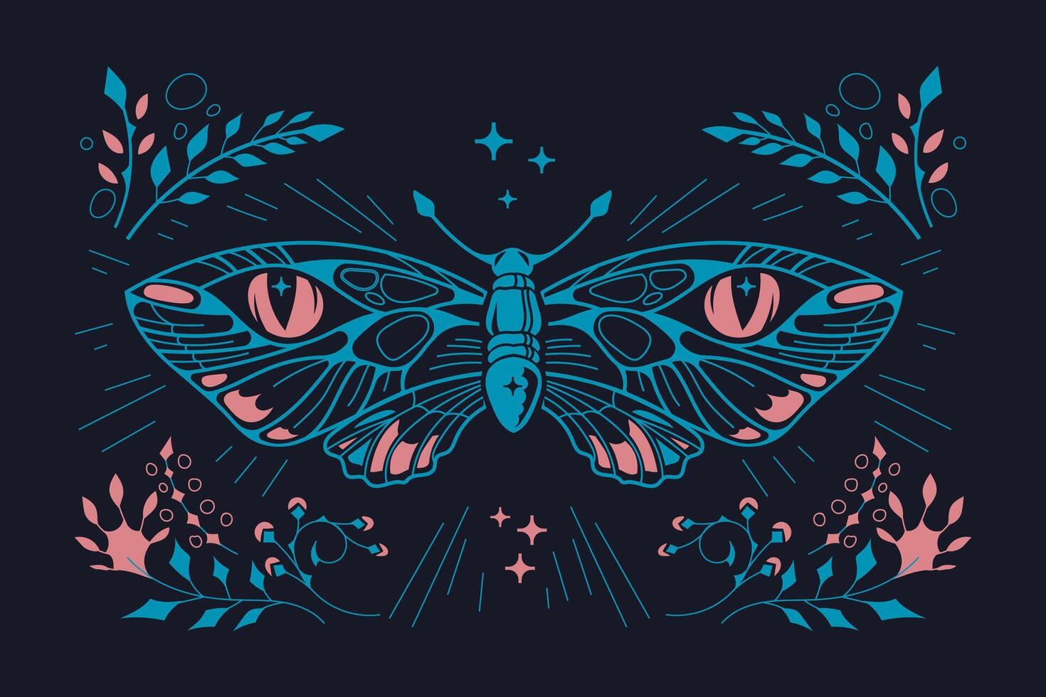 Isoteric Owl Butterfly Tropic Insect Concept Suitable for Decoration and Background vector