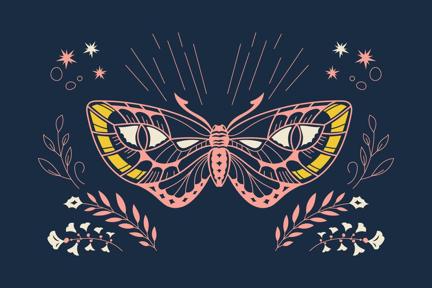 Isoteric Owl Butterfly Tropic Insect Concept Suitable for Decoration and Background vector