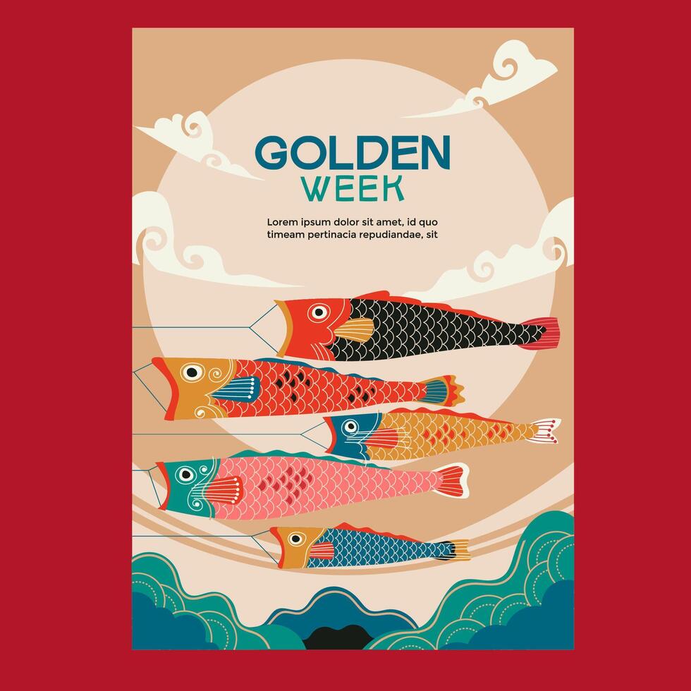 Koinobori Carp Streamers A Symbol of Japanese Golden Week suitable for Poster vector