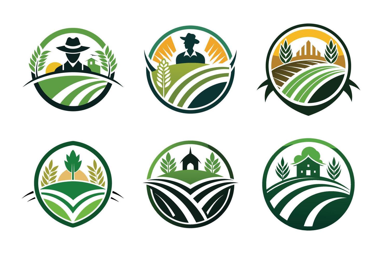Farming logo design vector
