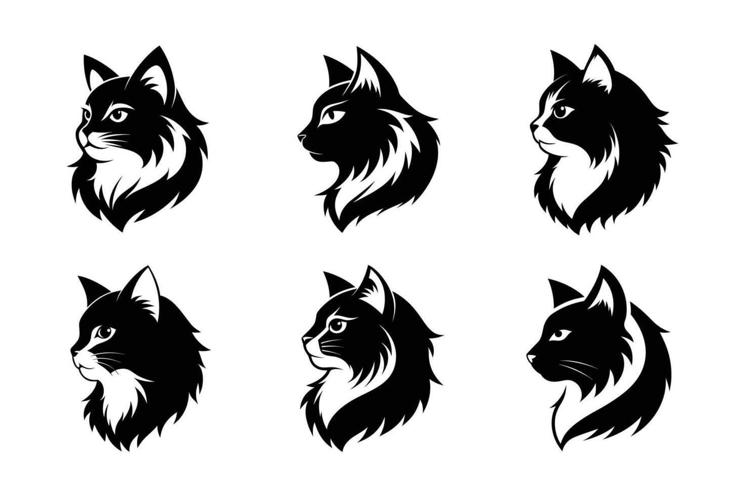 Persian cat side view logo vector