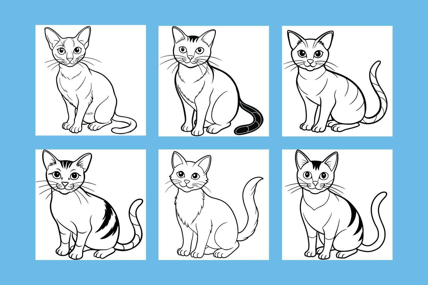 Cat in a single picture. vector