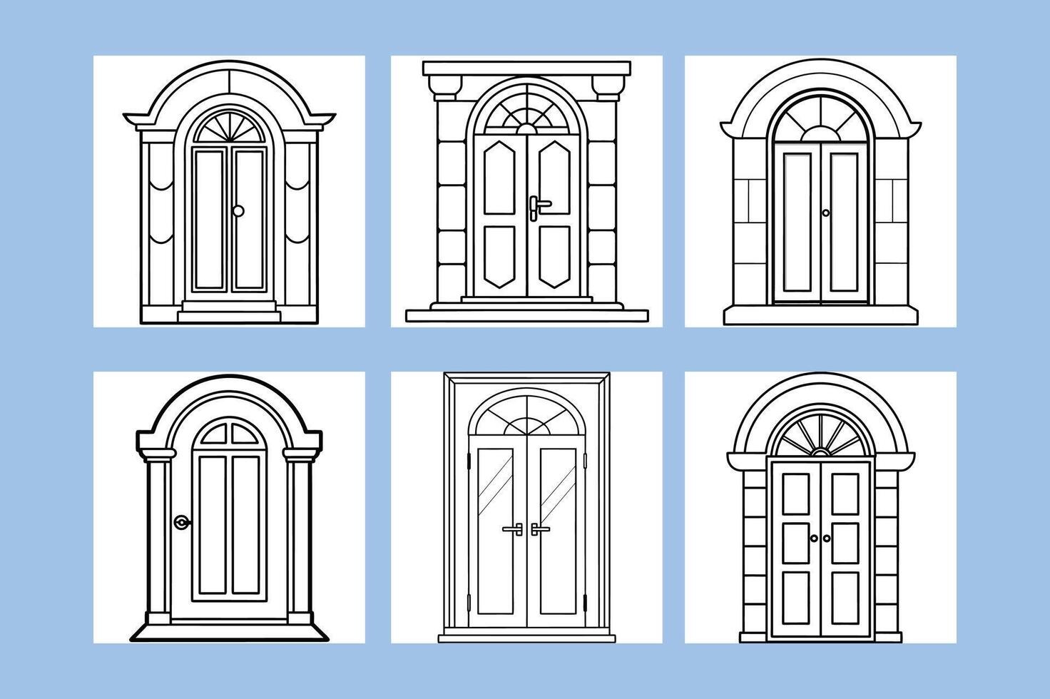 white background door design vector