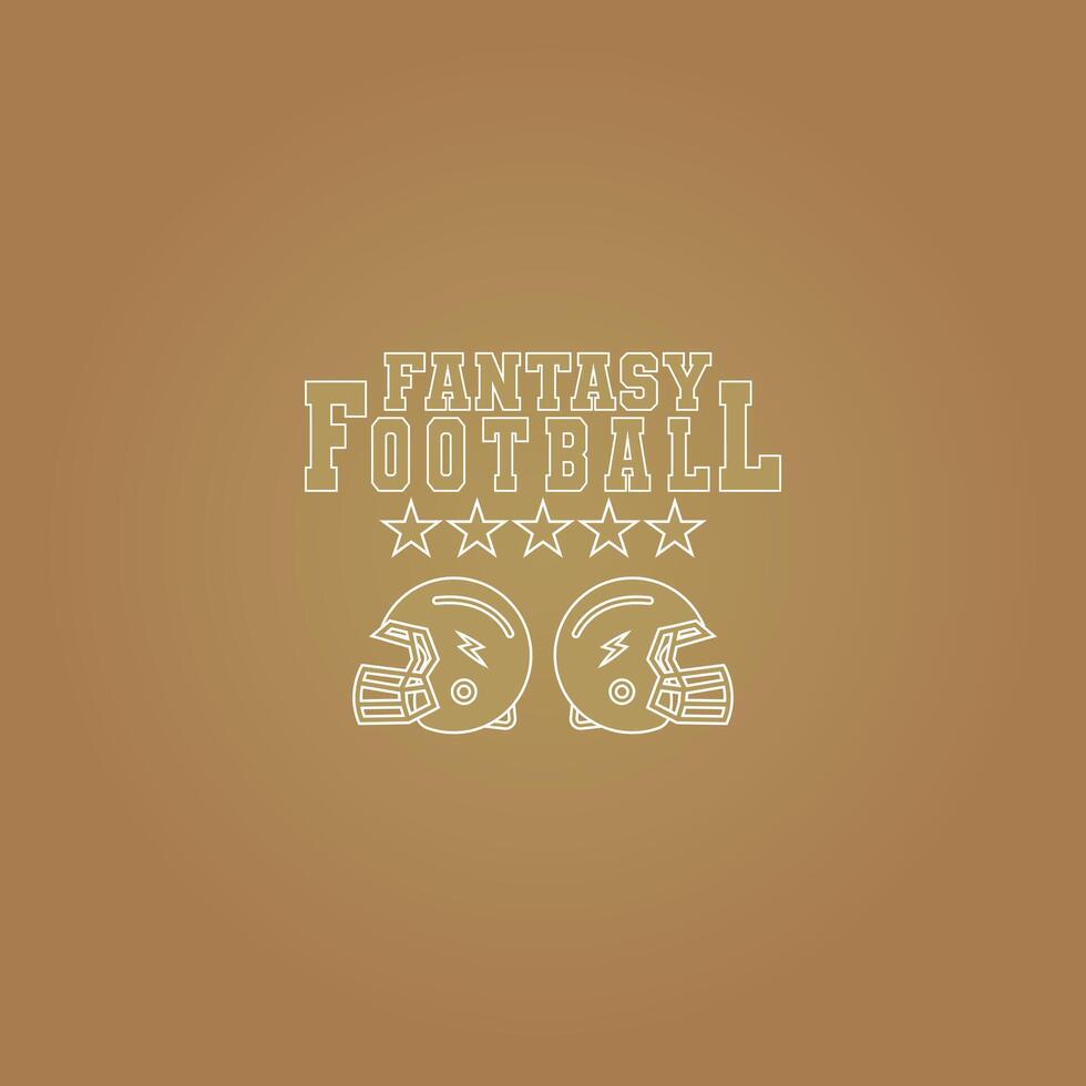 Fantasy Football Logo with golden background vector