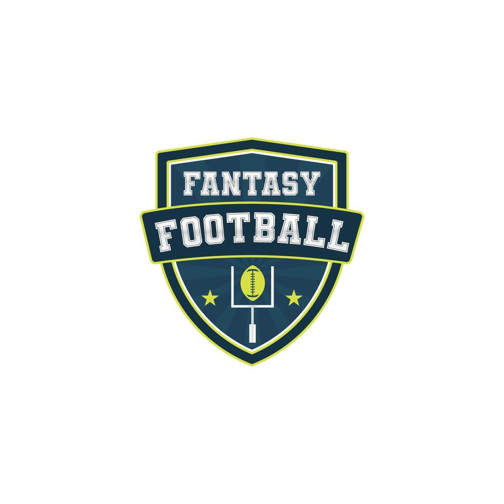 Fantasy Football Logo isolated in white and shield vector