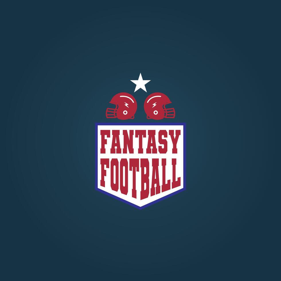 Fantasy Football Logo with helmet white star vector