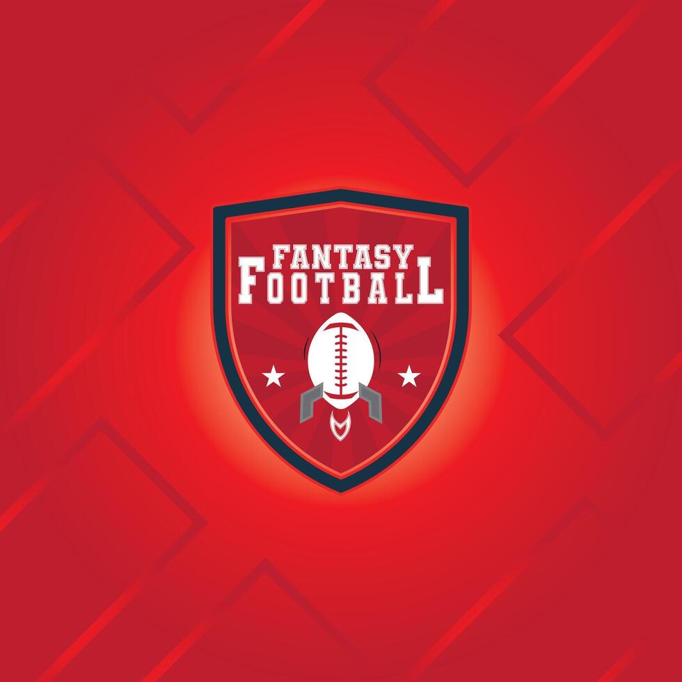 Fantasy Football red Logo isolated in red background vector