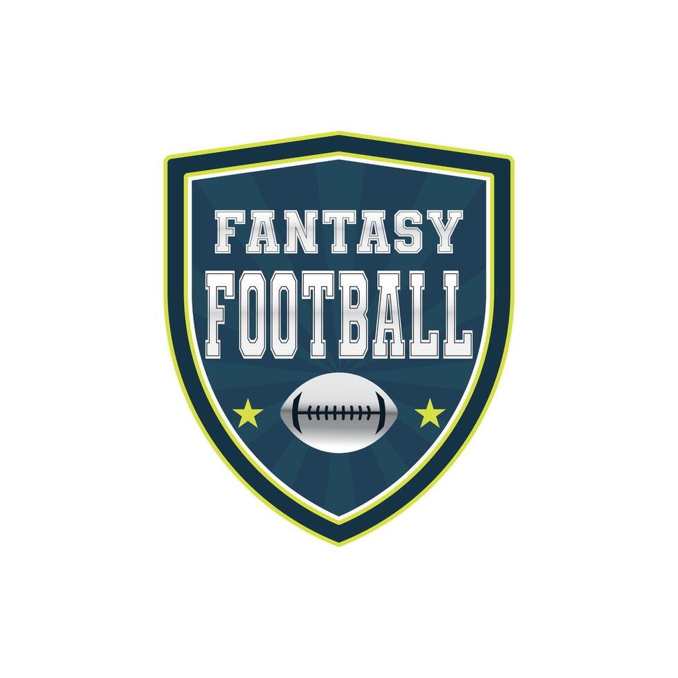 Fantasy Football Logo in blue shield vector