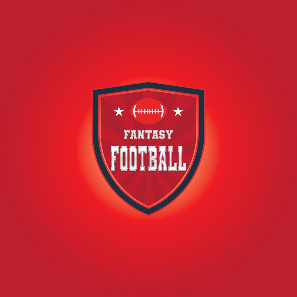 Fantasy Football Logo isolated in red background vector