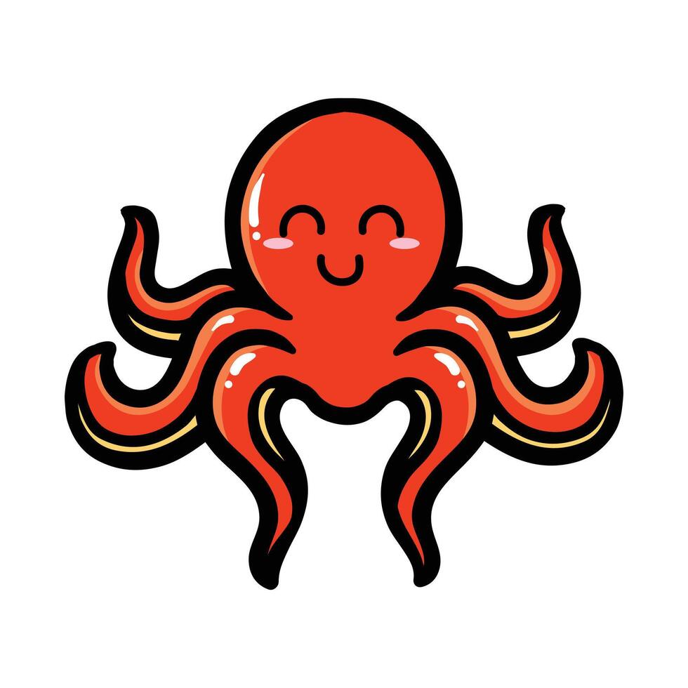 cute octopus illustration vector