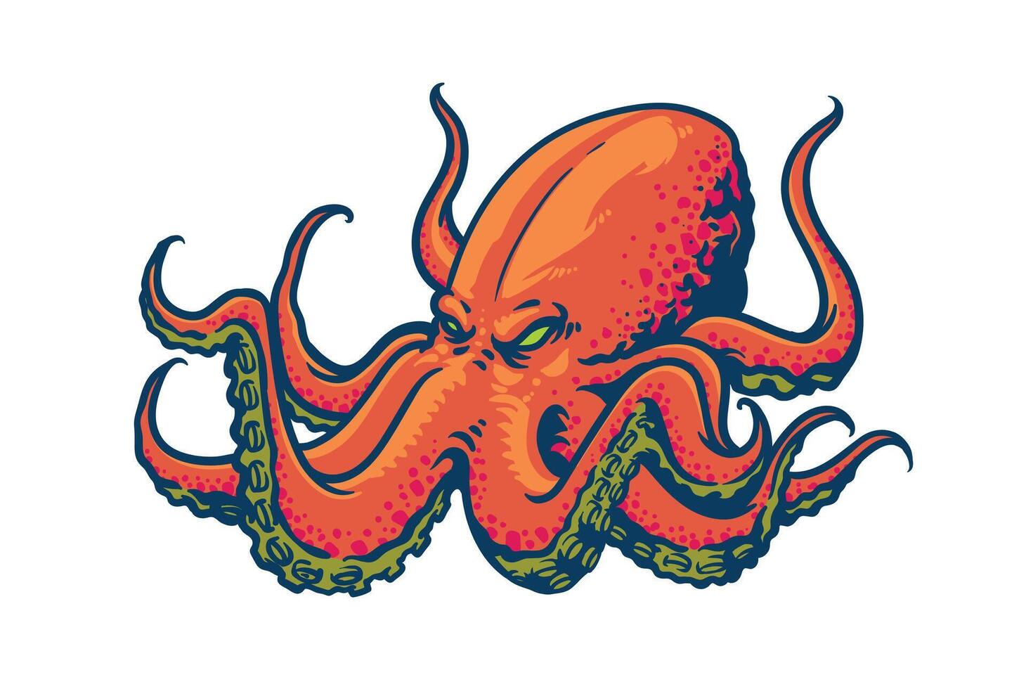 giant kraken illustration vector
