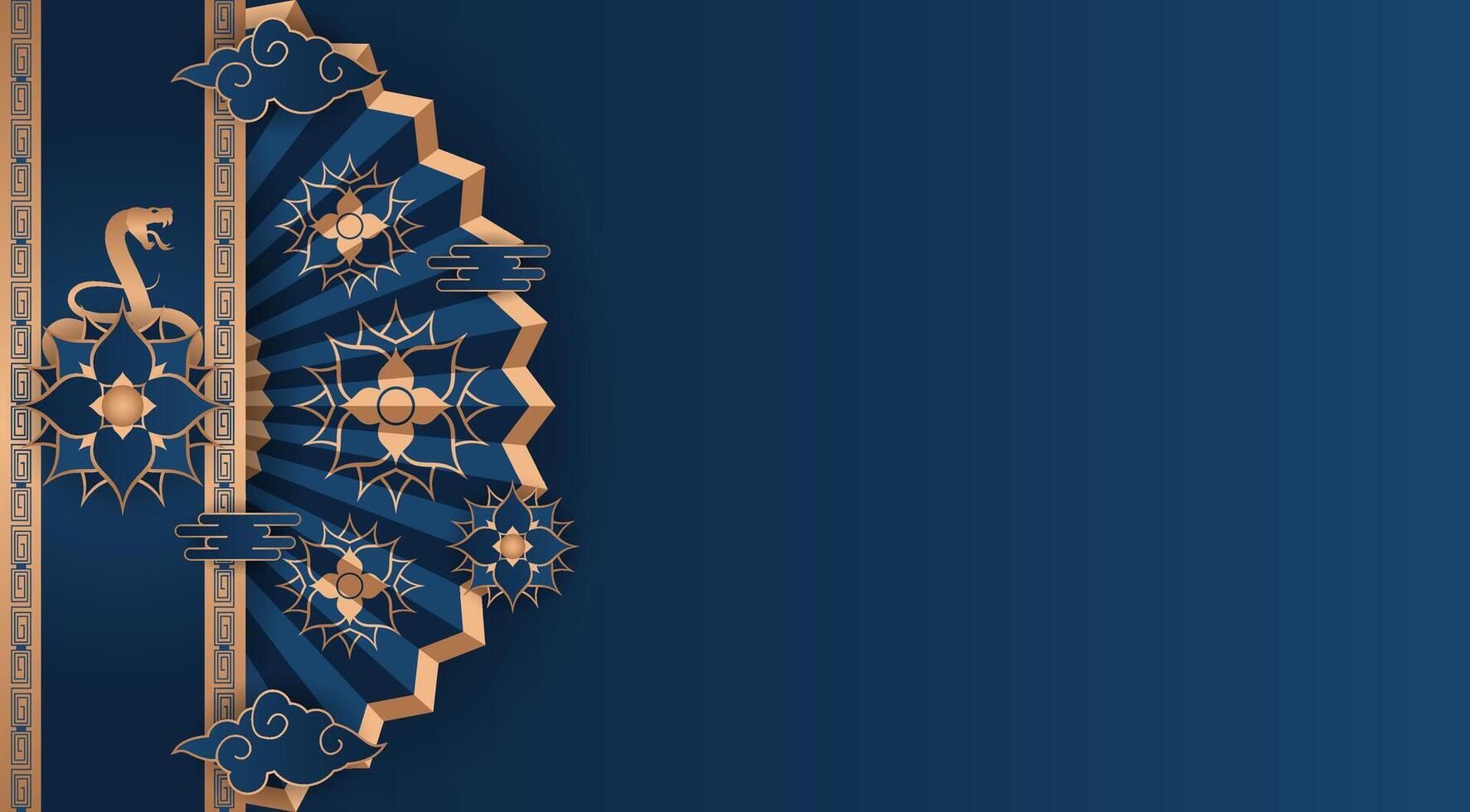 a blue background with a gold design vector