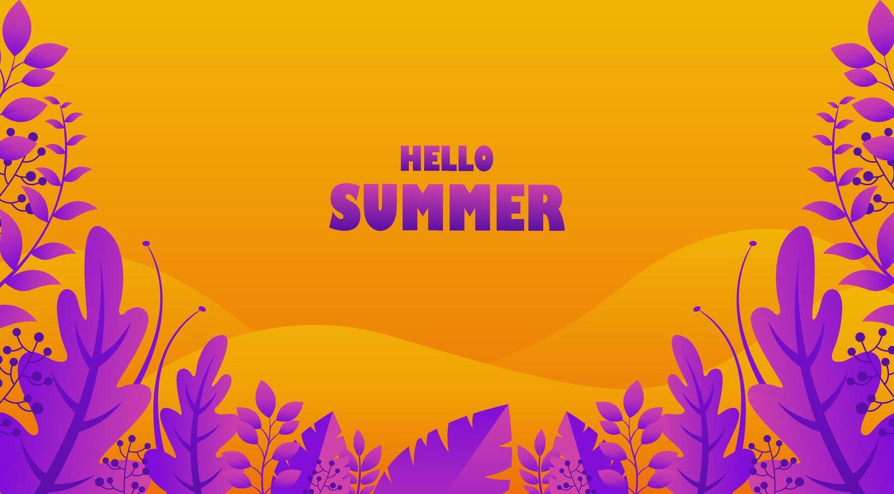 a purple background with the words hello summer vector