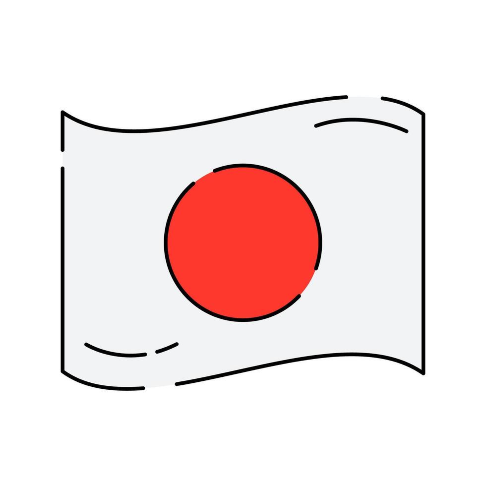 Japanese Flag Icon Illustration with soft colour palette in flat design style Perfect for cultural designs and illustrations. vector