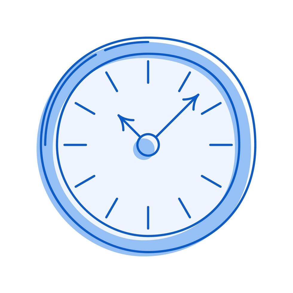 Clock Icon Illustration with pastel colour palette in doodle style perfect for Finance and Achievements theme design. vector