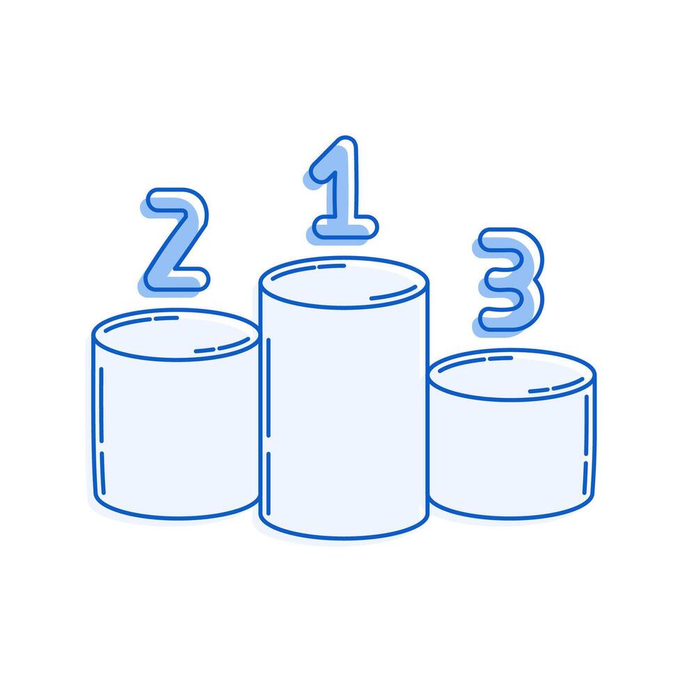 Podium Icon Illustration with pastel colour palette in doodle style perfect for Finance and Achievements theme design. vector
