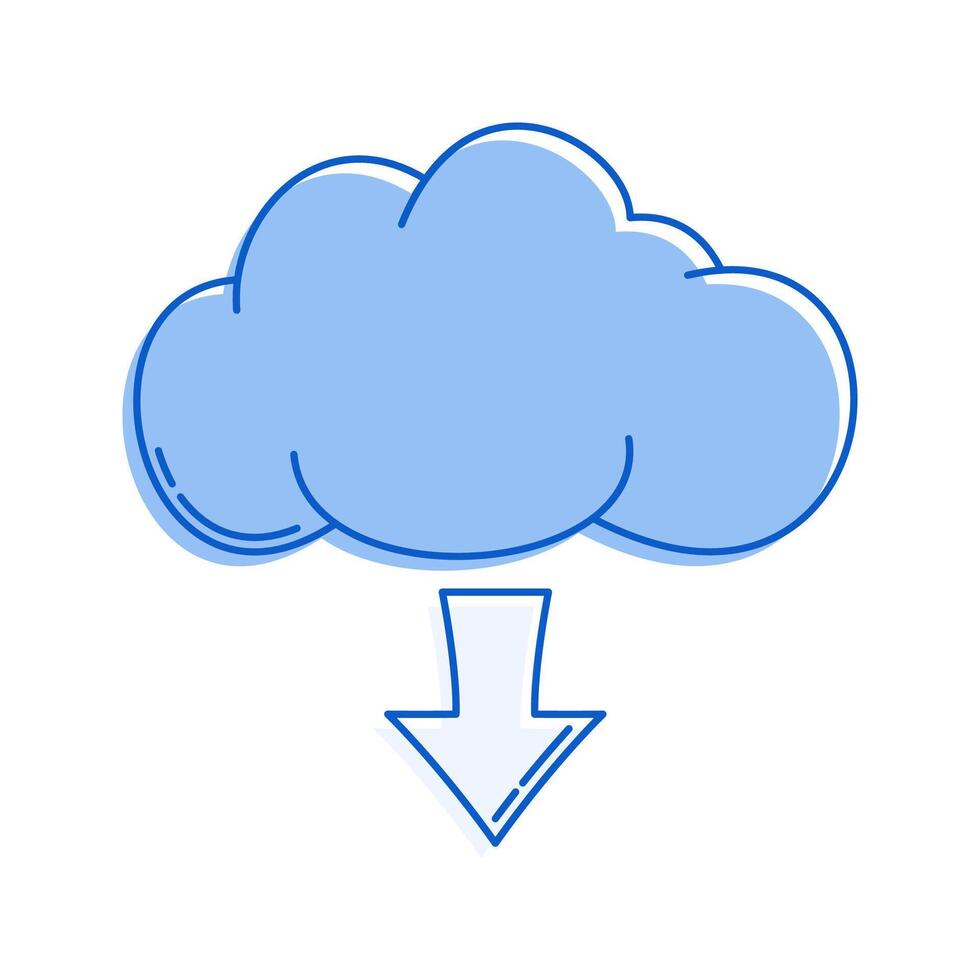 Download Cloud Icon Illustration with pastel colour palette in doodle style perfect for Finance and Achievements theme design. vector