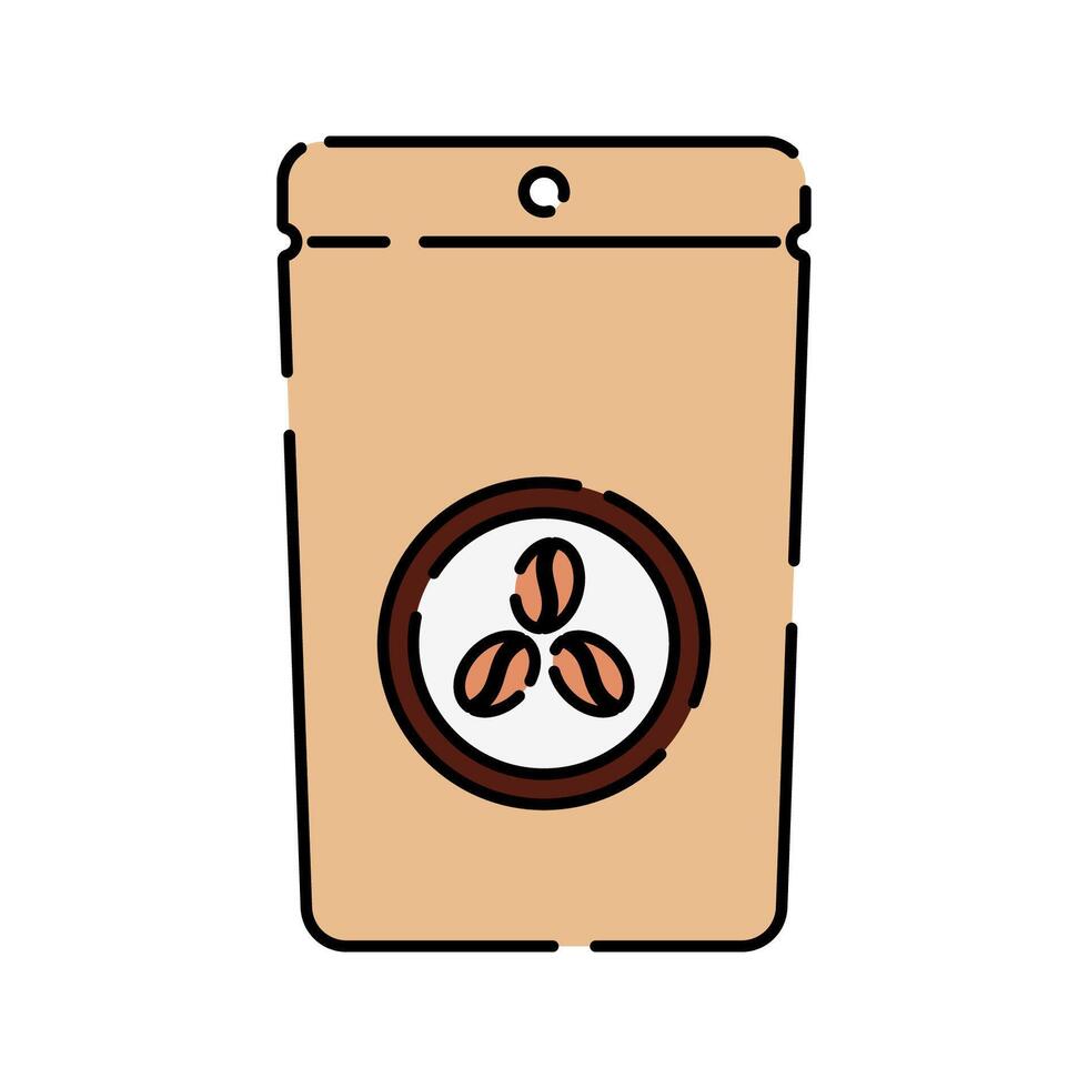 Coffee beans Icon Illustration with bright colour palette in flat design style Ideal for cafe branding, menus, and coffee-themed designs. vector
